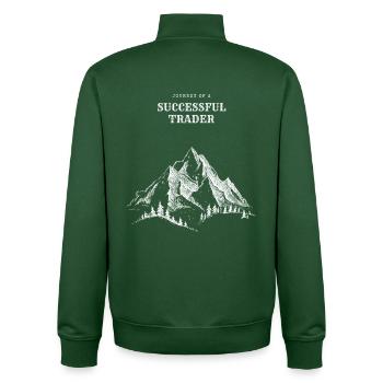 Journey of a Successful Trader - Unisex Organic Zip Sweatshirt von Stanley/Stella - Flaschengrün - Hinten - AI Model Male 185 dark (185cm)