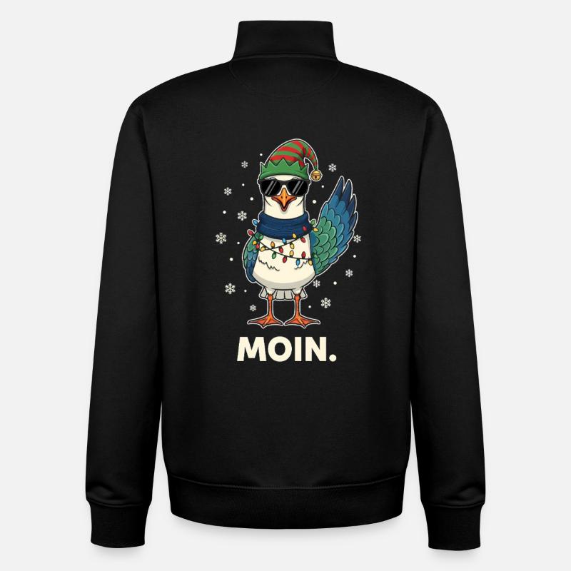 Seagull Père Noël Noël Fées - Sweat zippé unisexe en coton bio Stanley/Stella - noir