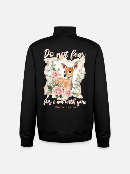 Deer Bible Verse Christian - Unisex Organic Zip Sweatshirt by Stanley/Stella - black