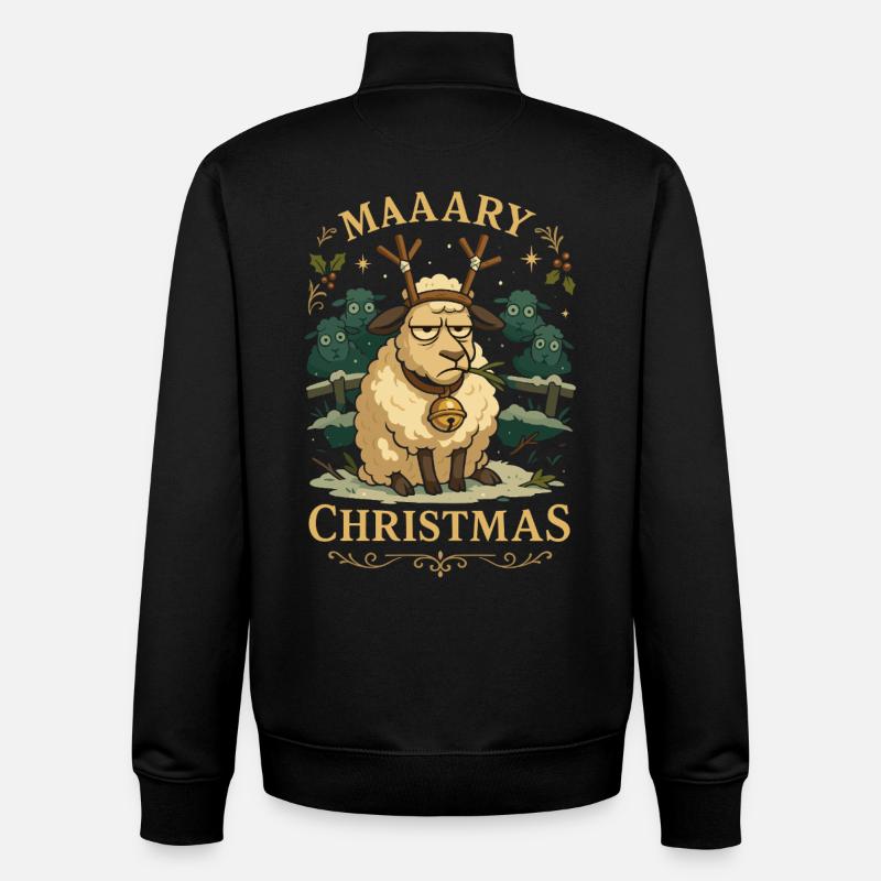 Moutons de Noël maaary - Sweat zippé unisexe en coton bio Stanley/Stella - noir