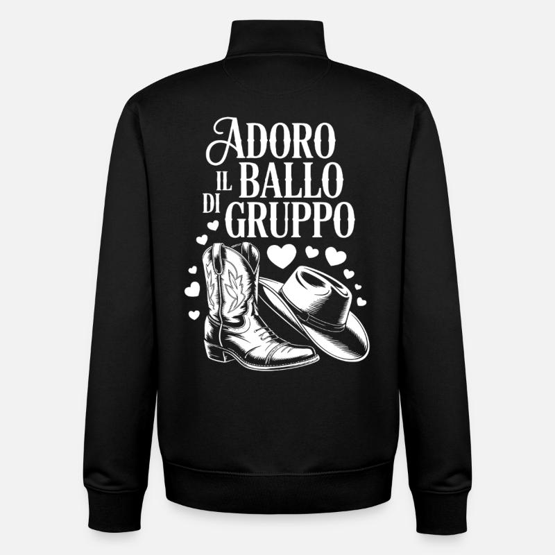 J’adore danser en groupe - Sweat zippé unisexe en coton bio Stanley/Stella - noir