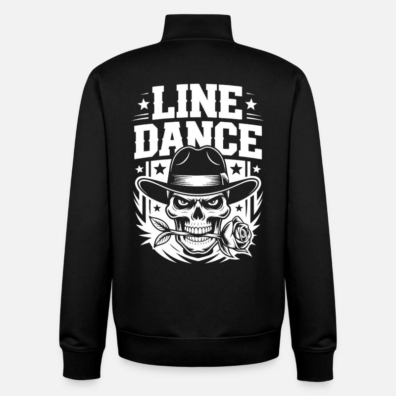 Line Dance Skeleton with Rose - Unisex Organic Zip Sweatshirt by Stanley/Stella - black