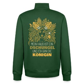 Dschungel Königin - Vintage Zimmerpflanzen Design - Unisex Organic Zip Sweatshirt von Stanley/Stella - Flaschengrün - Hinten - AI Model Male 185 dark (185cm)