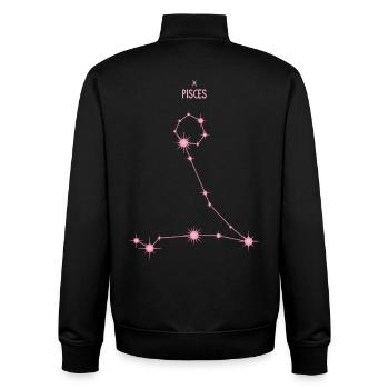 Fische, Tierkreiszeichen, Stern, Sternbild Pastellrosa - Unisex Organic Zip Sweatshirt von Stanley/Stella - Schwarz - Hinten - AI Model Male 185 light (185cm)