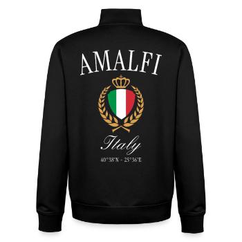 Amalfi Italy Coat of Arms Crown – Travel Souvenir - Unisex Organic Zip Sweatshirt by Stanley/Stella - black - Back - AI Model Male 185 light (185cm)