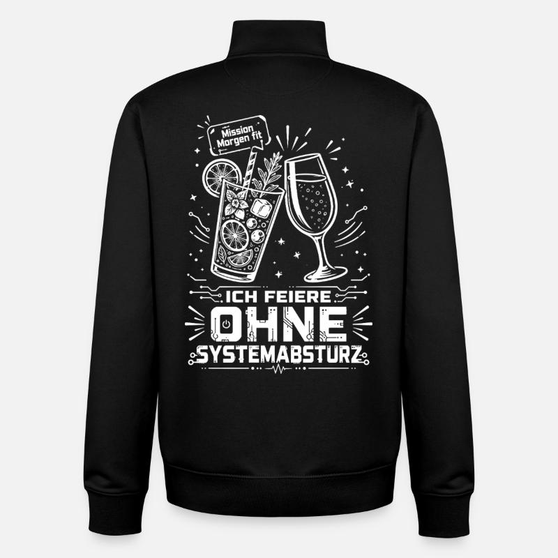 Ich feiere ohne Systemabsturz - Unisex Organic Zip Sweatshirt von Stanley/Stella - Schwarz