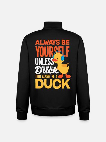 Funny Ducks Motif Ducks Lover Sayings - Unisex Organic Zip Sweatshirt by Stanley/Stella - black