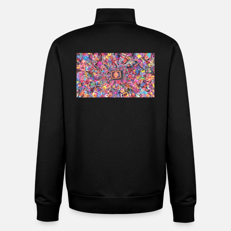 Bitcoin Bazooka - PopArt 4 - Sweat zippé unisexe en coton bio Stanley/Stella - noir