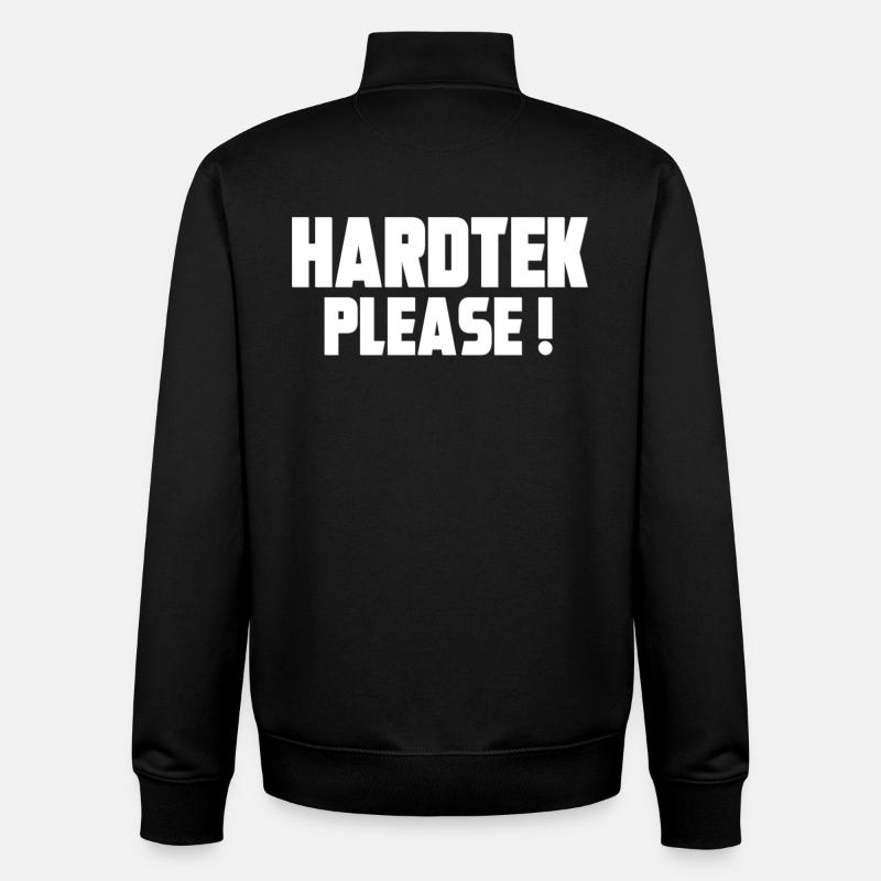Hardtek Please ! - Sweat zippé unisexe en coton bio Stanley/Stella - noir