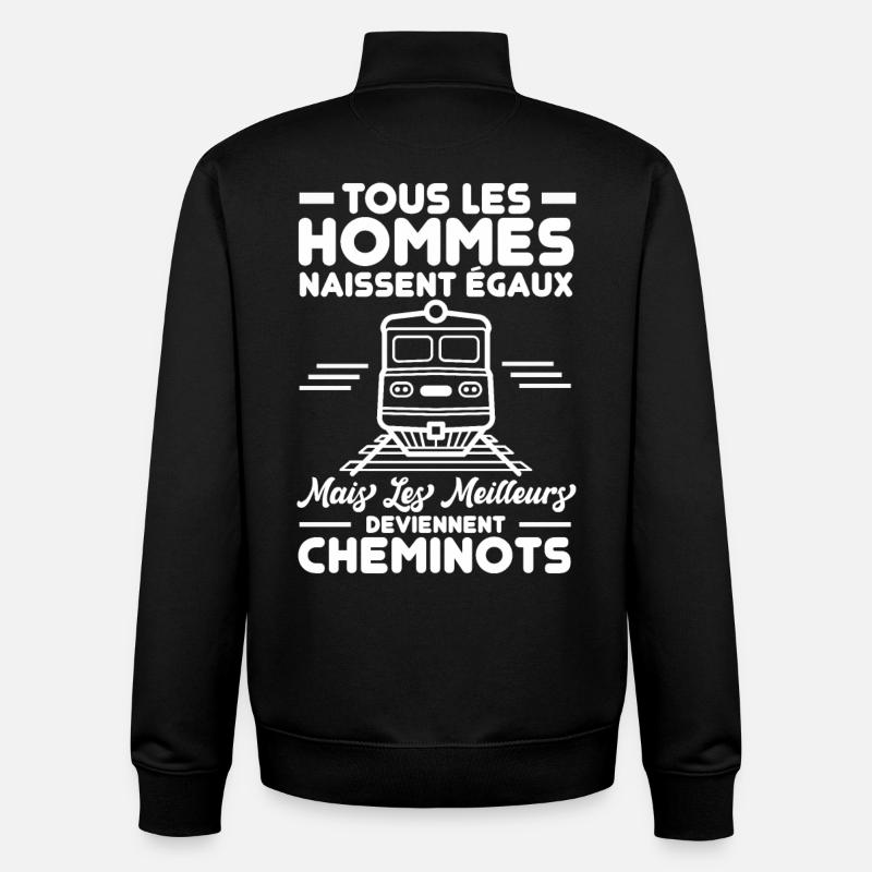 Cheminots - Sweat zippé unisexe en coton bio Stanley/Stella - noir