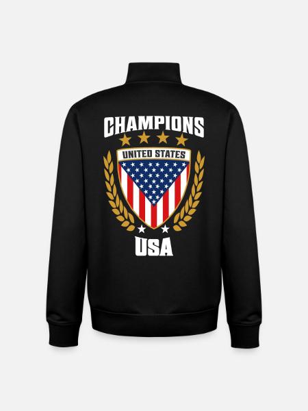 Champions USA - Celebrate American pride - Unisex Organic Zip Sweatshirt by Stanley/Stella - black