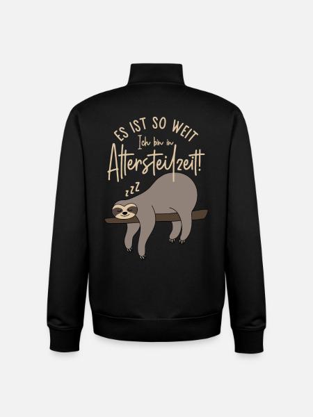 Faultier Es ist so weit Ich bin in Altersteilzeit - Unisex Organic Zip Sweatshirt von Stanley/Stella - Schwarz