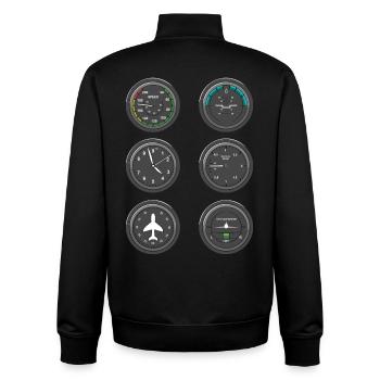 Airplane Flight Instruments - Unisex Organic Zip Sweatshirt by Stanley/Stella - black - Back - AI Model Male 185 light (185cm)