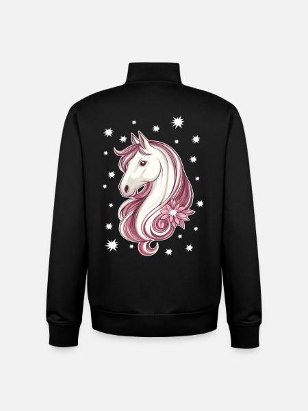 Horse with stars - Unisex Organic Zip Sweatshirt by Stanley/Stella - black