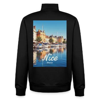 Nice Hafen von Nizza - Unisex Organic Zip Sweatshirt von Stanley/Stella - Schwarz - Hinten - AI Model Male 185 light (185cm)