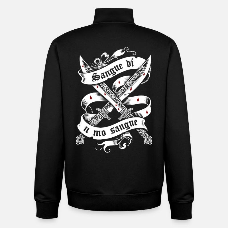 Sangue dí u m sangue - Sweat zippé unisexe en coton bio Stanley/Stella - noir