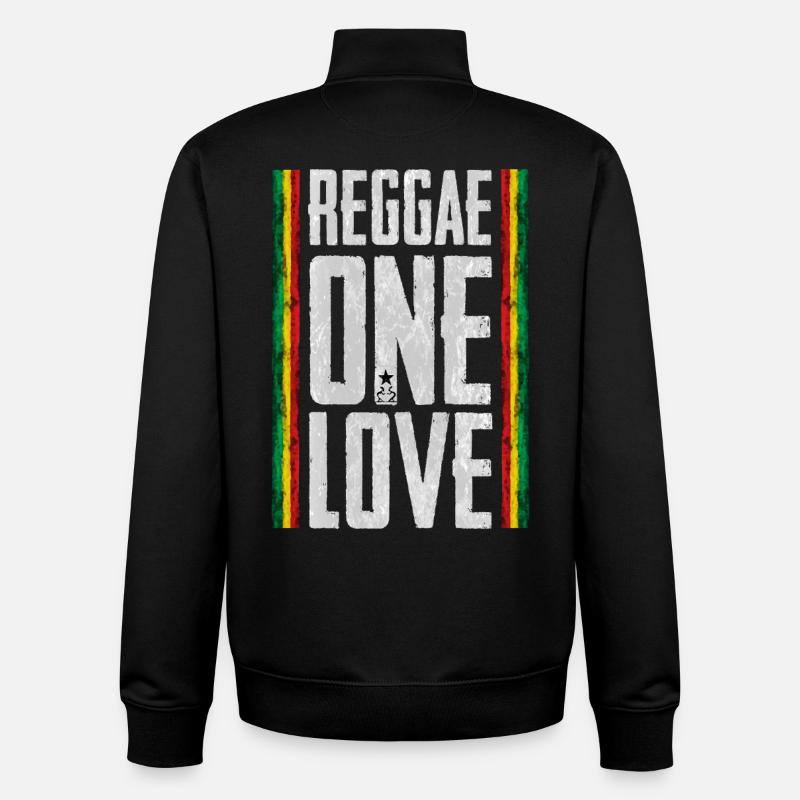 Reggae Liebe Design mit Fahne - Unisex Organic Zip Sweatshirt von Stanley/Stella - Schwarz