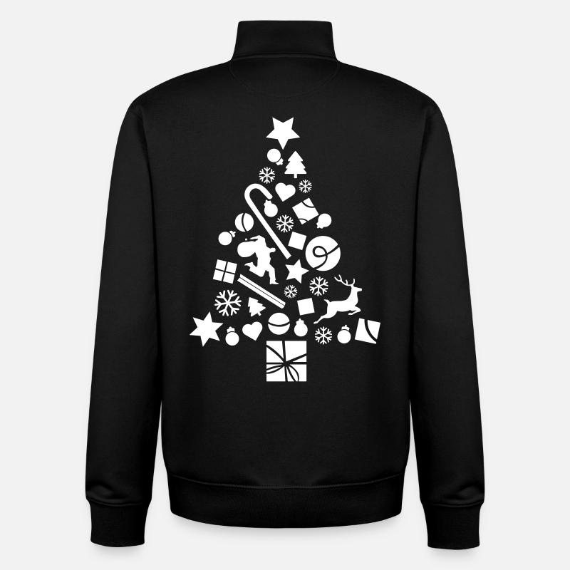 Decorated Christmas tree - Unisex Organic Zip Sweatshirt by Stanley/Stella - black