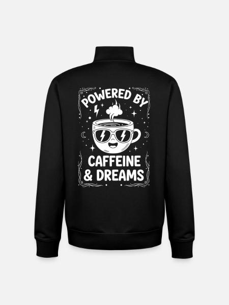 Caféine et Rêves Design - Sweat zippé unisexe en coton bio Stanley/Stella - noir