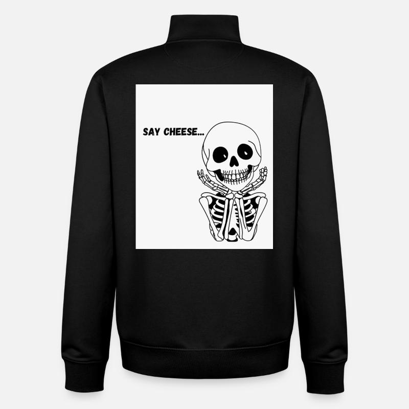 Skelett-Lächeln - Unisex Organic Zip Sweatshirt von Stanley/Stella - Schwarz