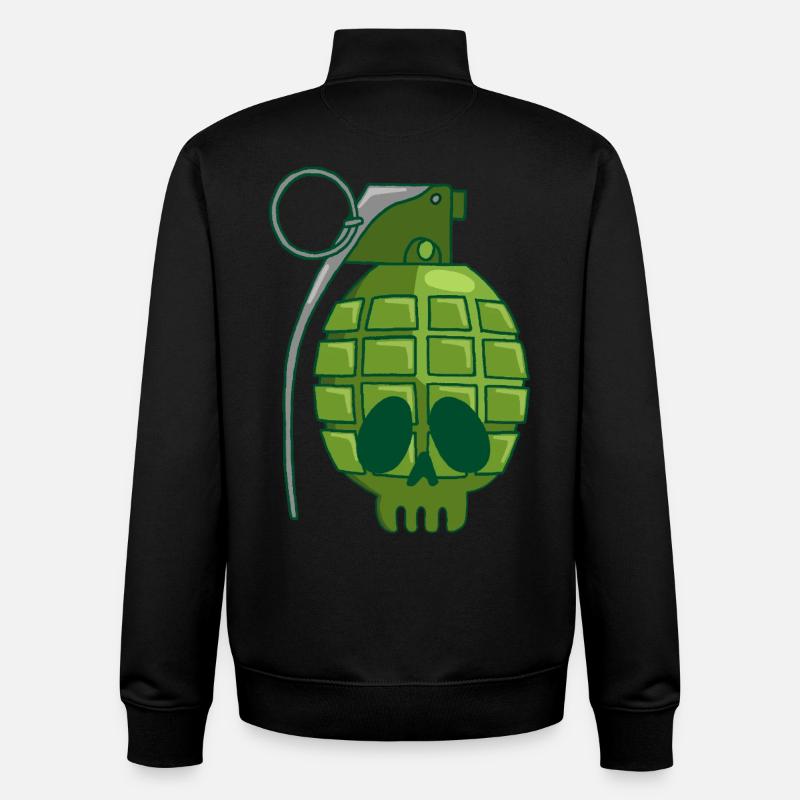 Crâne de grenade - Sweat zippé unisexe en coton bio Stanley/Stella - noir