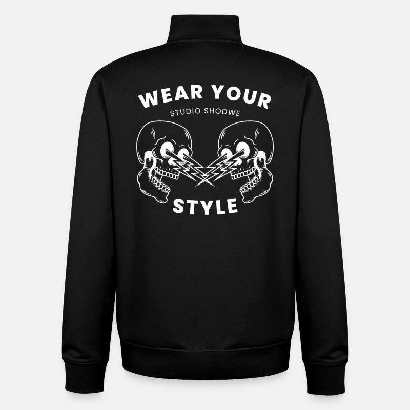 Schädel-Blitz Stilshirt - Unisex Organic Zip Sweatshirt von Stanley/Stella - Schwarz