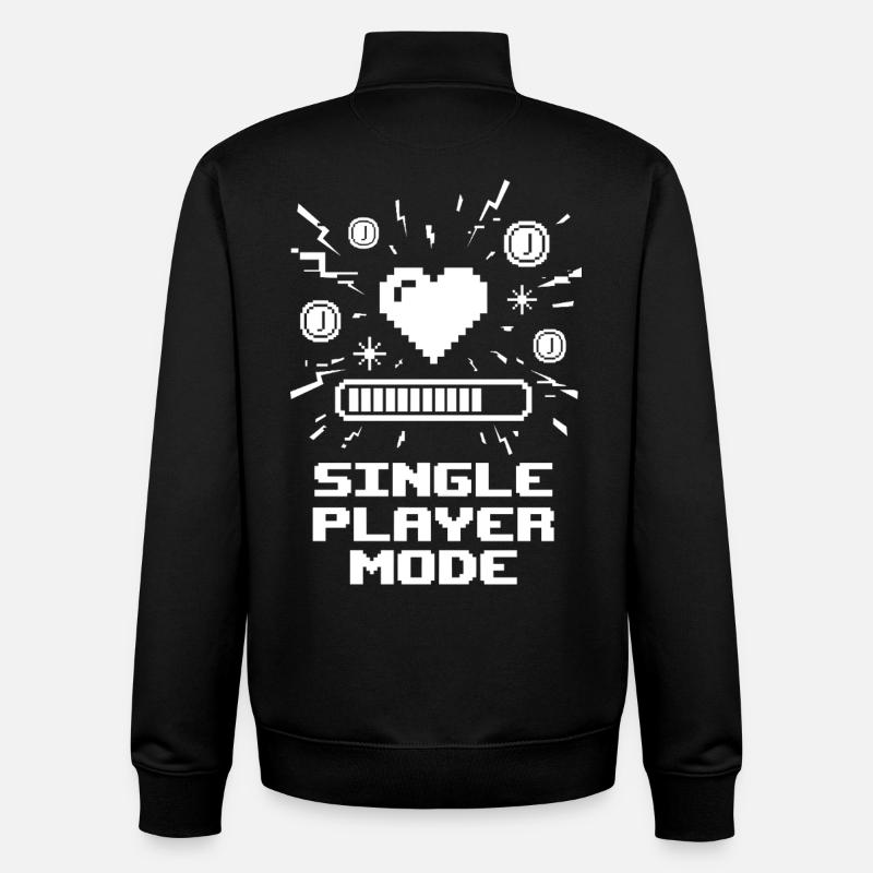 Single Player Mode Gamer Herz - Unisex Organic Zip Sweatshirt von Stanley/Stella - Schwarz