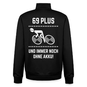 69 Plus – still without battery! Bicycle Road Bike W - Unisex Organic Zip Sweatshirt by Stanley/Stella - black - Back - AI Model Male 185 light (185cm)