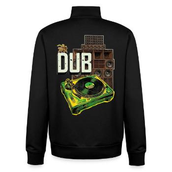 Platine Dub Reggae Soundsystem - Sweat zippé unisexe en coton bio Stanley/Stella - noir - Dos - AI Model Male 185 light (185cm)