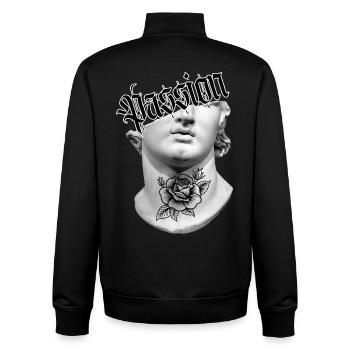 Passio Aesthetic Statue - Urban Streetwear - Unisex Organic Zip Sweatshirt von Stanley/Stella - Schwarz - Hinten - AI Model Male 185 light (185cm)