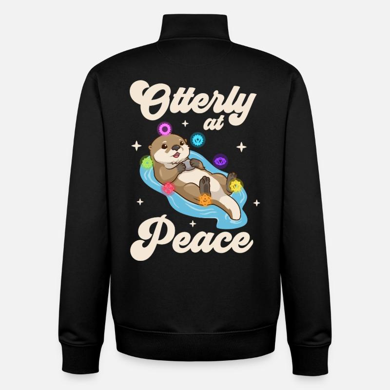 Otter Peace - Chakra Harmony - Unisex Organic Zip Sweatshirt by Stanley/Stella - black