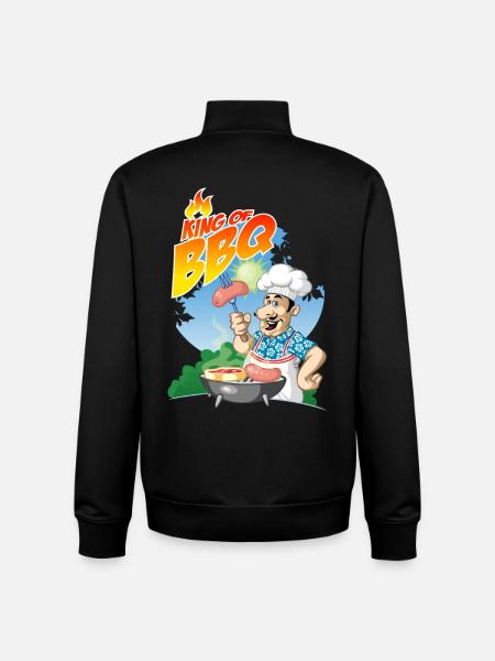 king of BBQ - Unisex Organic Zip Sweatshirt by Stanley/Stella - black
