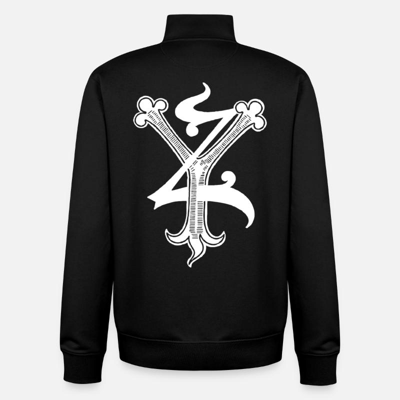 Lettres YZ Rapp art - Sweat zippé unisexe en coton bio Stanley/Stella - noir