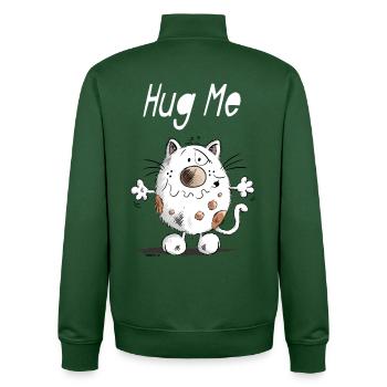 Hug Me Chat - Sweat zippé unisexe en coton bio Stanley/Stella - vert bouteille - Dos - AI Model Male 185 dark (185cm)