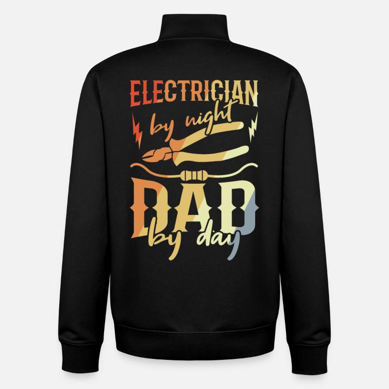 Elektriker Papa - Unisex Organic Zip Sweatshirt von Stanley/Stella - Schwarz