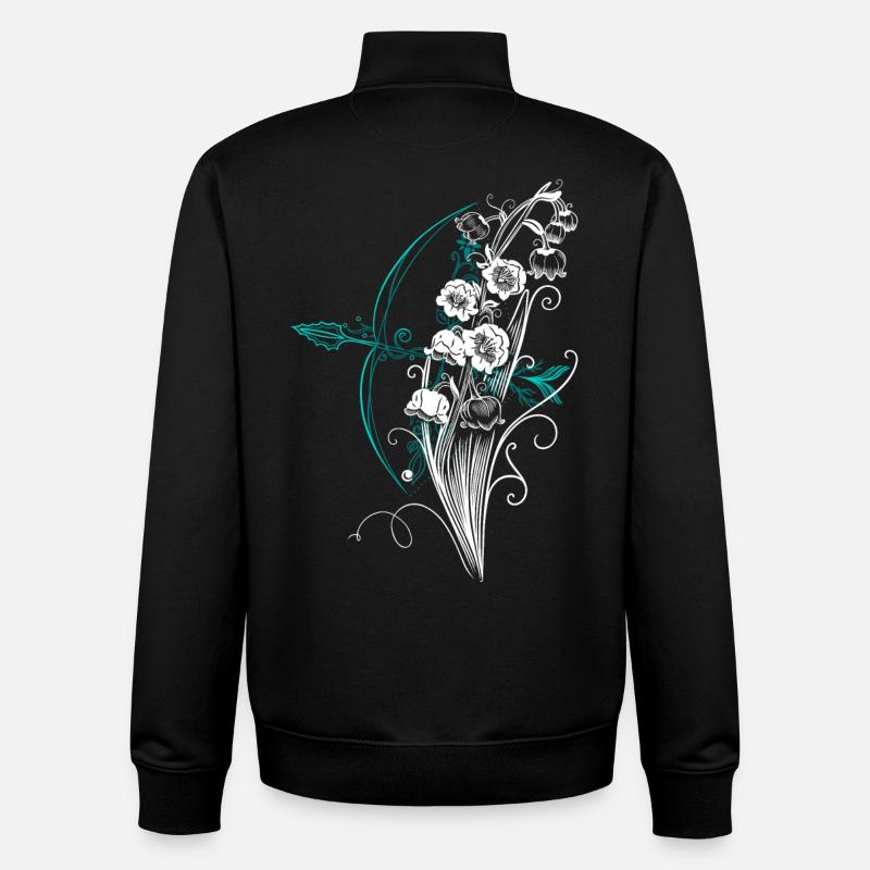 Maiglöckchen Pfeil Bogen - Unisex Organic Zip Sweatshirt von Stanley/Stella - Schwarz
