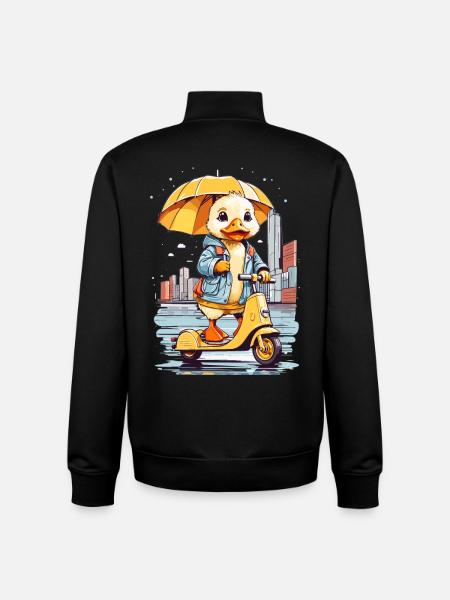 Duck with Roller - Unisex Organic Zip Sweatshirt by Stanley/Stella - black