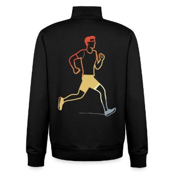 Retro Jogger Skizze - Unisex Organic Zip Sweatshirt von Stanley/Stella - Schwarz - Hinten - AI Model Male 185 light (185cm)