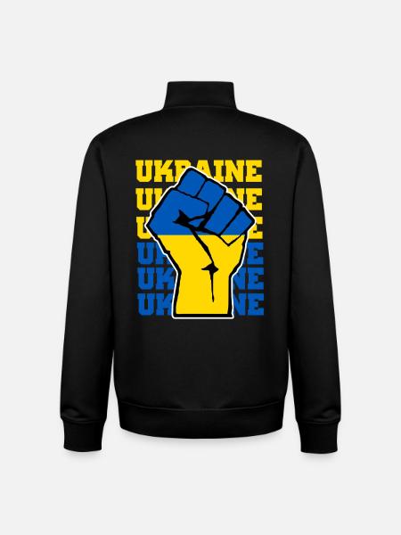 Ukraine Fist Hand - Unisex Organic Zip Sweatshirt by Stanley/Stella - black