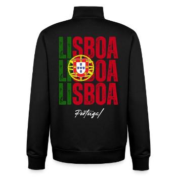 Lisbonne, Portugal, souvenir de Lisbonne - Sweat zippé unisexe en coton bio Stanley/Stella - noir - Dos - AI Model Male 185 light (185cm)