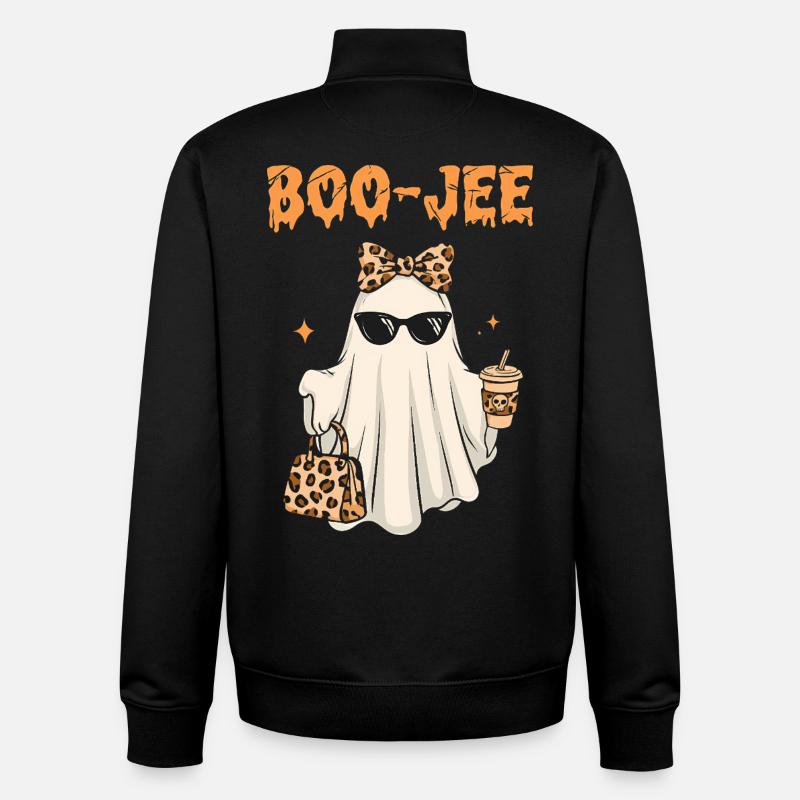 Rosa Geist Halloween Süß Kinder Geschenk - Unisex Organic Zip Sweatshirt von Stanley/Stella - Schwarz
