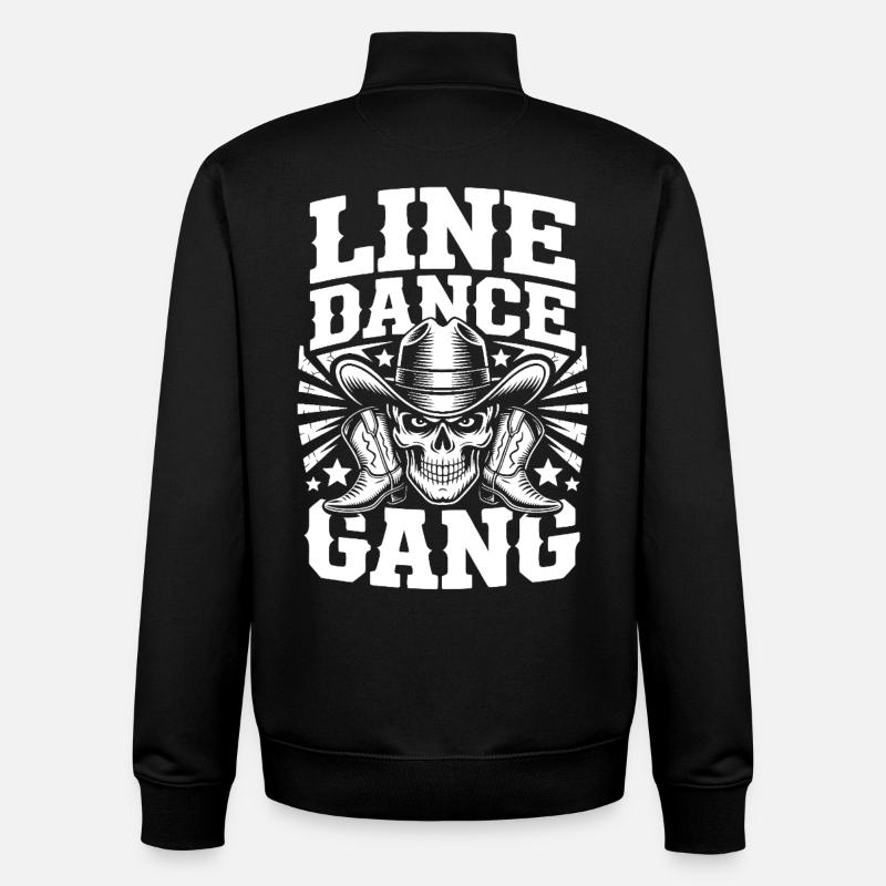 Line Dance Schädel-Gang - Unisex Organic Zip Sweatshirt von Stanley/Stella - Schwarz