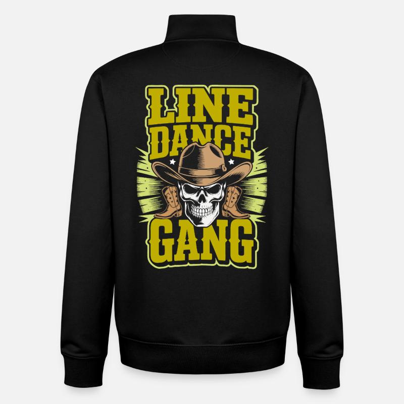 Line Dance Gang Skull Cowboy - Unisex Organic Zip Sweatshirt von Stanley/Stella - Schwarz