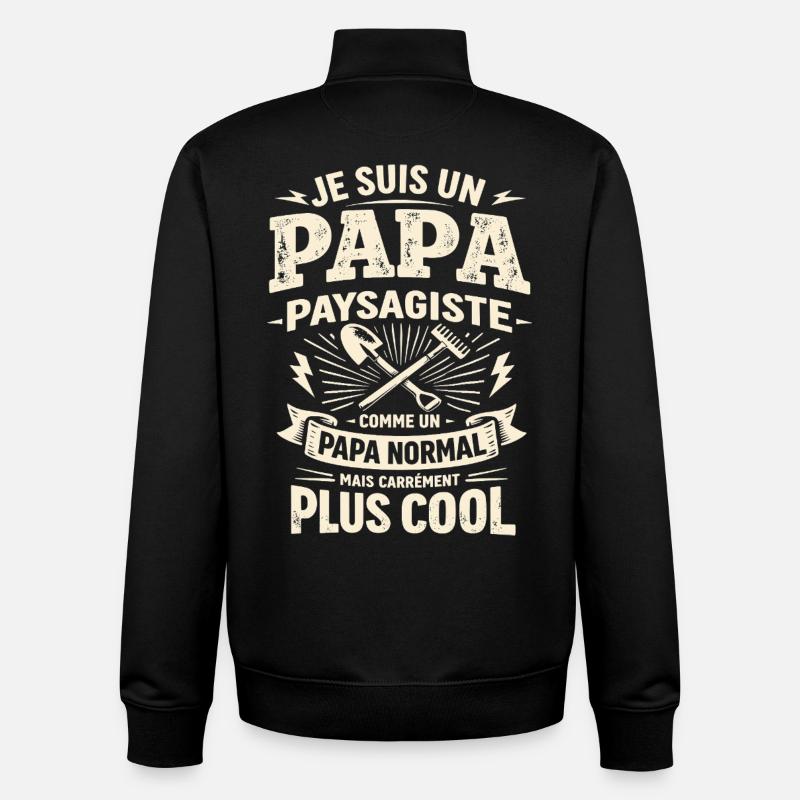 Dad Landscaper Downright Cooler Gift - Unisex Organic Zip Sweatshirt by Stanley/Stella - black