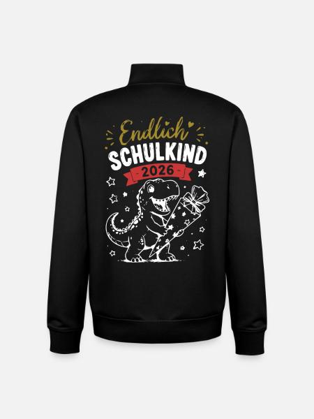Endlich Schulkind 2026 Dino - Unisex Organic Zip Sweatshirt von Stanley/Stella - Schwarz