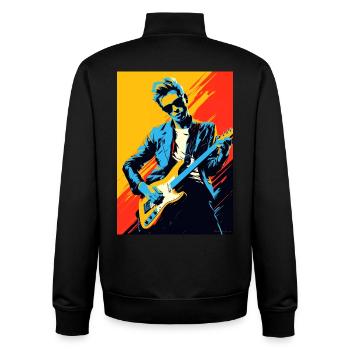 Pop Art Rocker - Unisex Organic Zip Sweatshirt by Stanley/Stella - black - Back - AI Model Male 185 light (185cm)