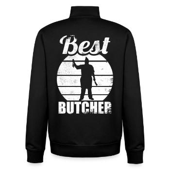 Bester Metzger - Unisex Organic Zip Sweatshirt von Stanley/Stella - Schwarz - Hinten - AI Model Male 185 light (185cm)