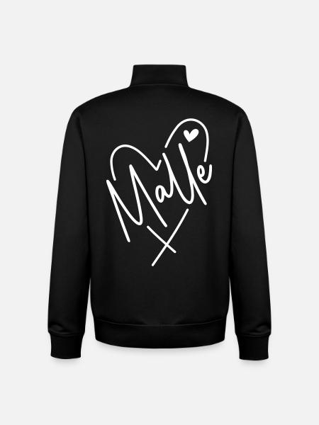 Malle Herz - Unisex Organic Zip Sweatshirt von Stanley/Stella - Schwarz