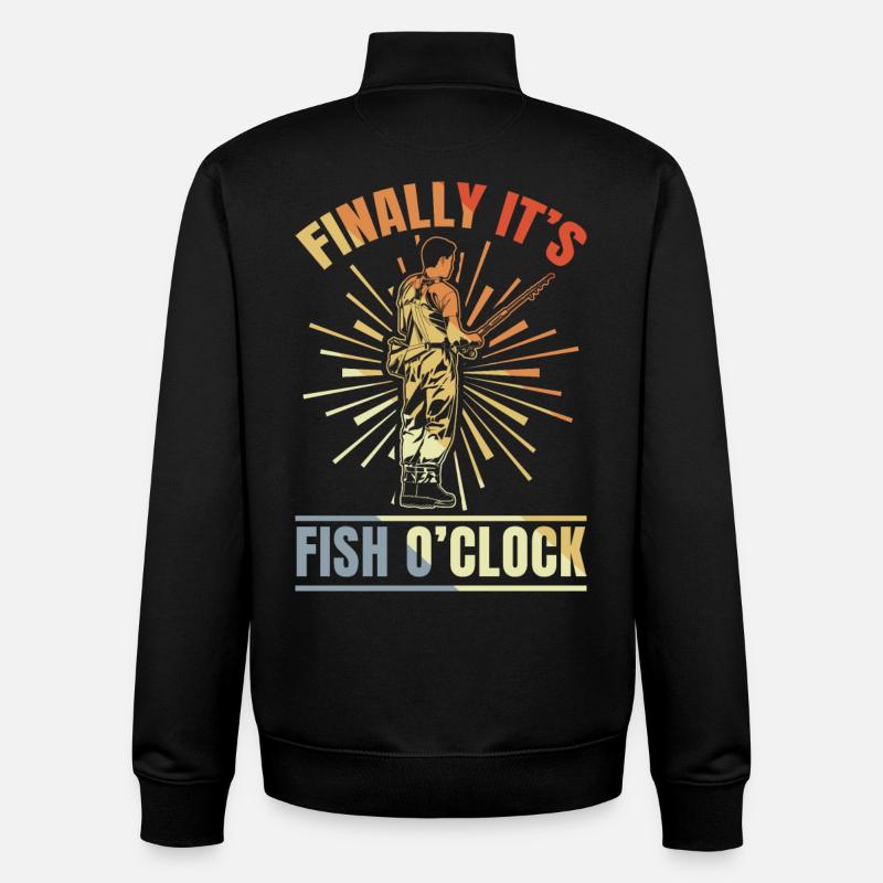 Finally It's Fish Clock - Unisex Organic Zip Sweatshirt by Stanley/Stella - black