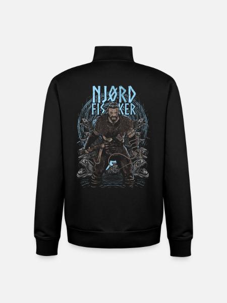 Njørd Fisker - Viking - blue - Unisex Organic Zip Sweatshirt by Stanley/Stella - black